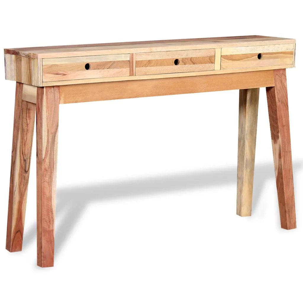 Console Table with 3 Storage Drawers Reclaimed Wood K274