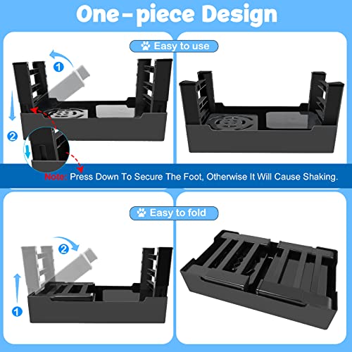 2-in-1 Elevated Slow Feeder Dog Bowls with Non-Skid Silicone Mat E3386