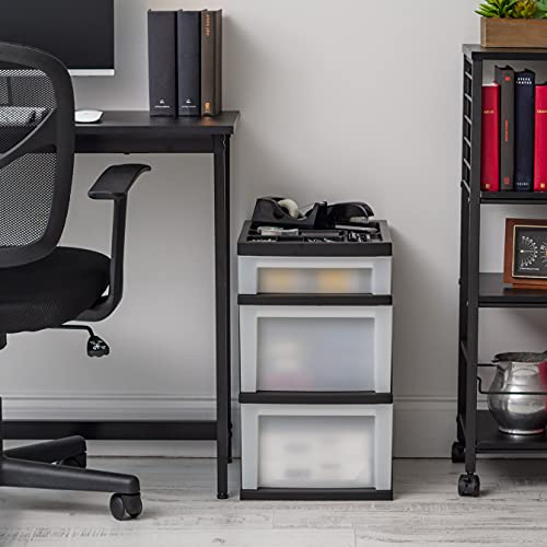 Black Plastic 4-Drawer Rolling Cart W737