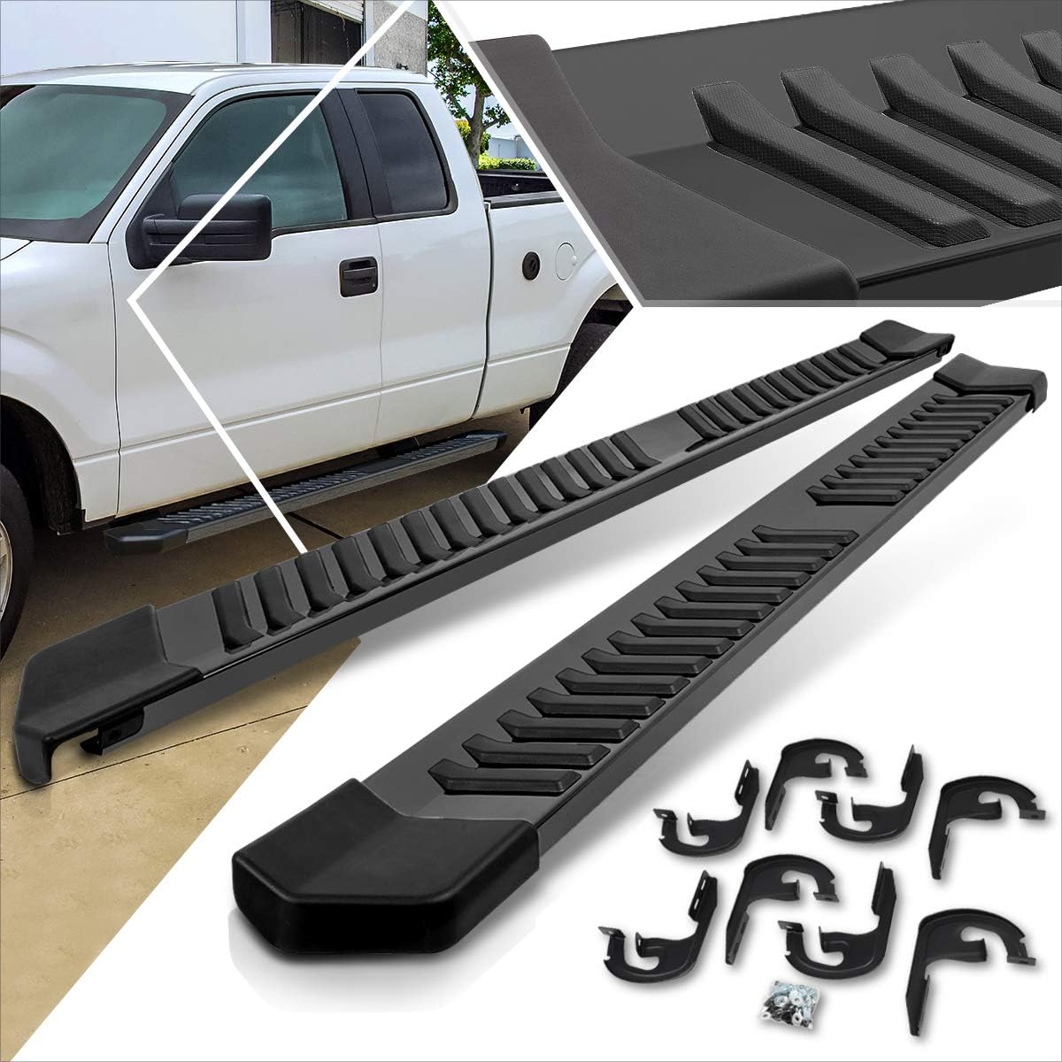 Black Stainless Running Boards Side Steps Nerf Bars S879