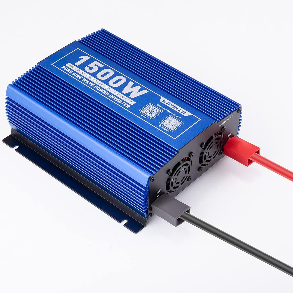 3000W Pure Sine Wave Power Inverter 12V DC to 110V AC Car Inverter with Bluetooth 4 AC Outlets 2 USB Ports G9431
