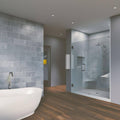 51.5x22 x 80x22 Hinged Frameless Shower Door Brushed Nickel V92277