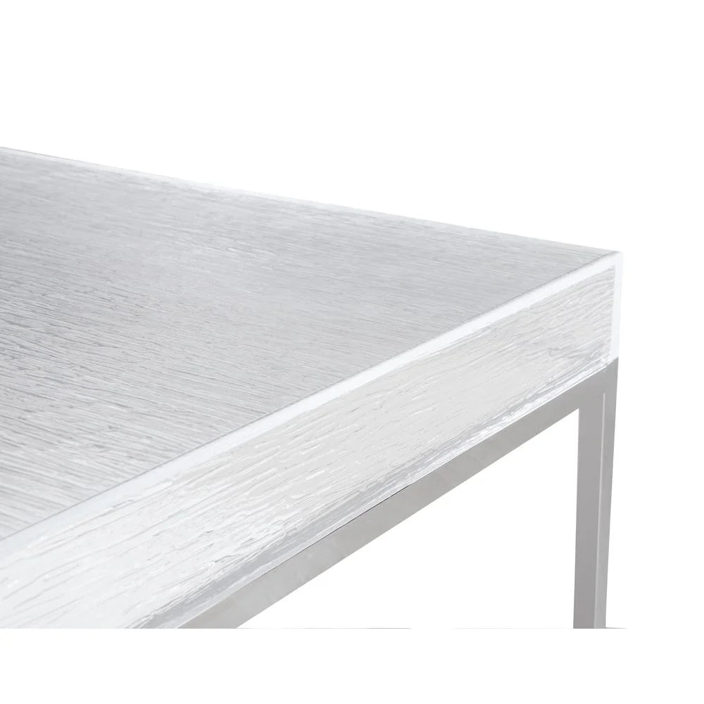 Contemporary Square Cocktail Table with Acrylic Top & Steel Frame J970