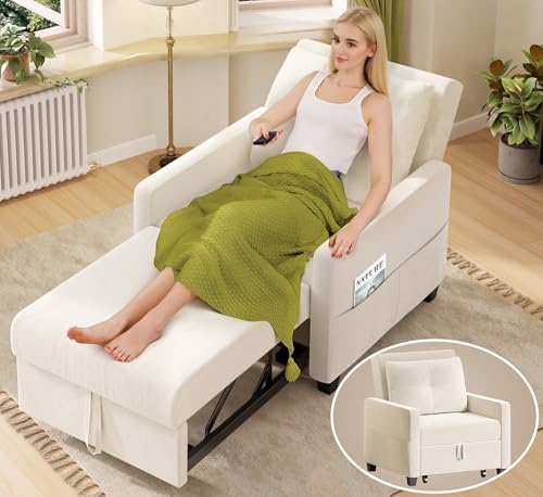 Blue Velvet 3 in 1 Convertible Sleeper Chair with Pillow V60142
