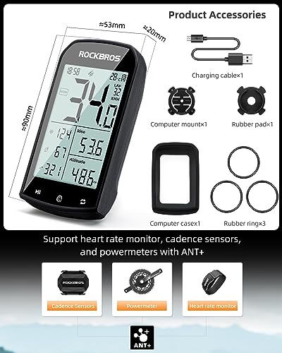 Wireless Bike Computer with Speed Cadence Sensor 2.9inch LCD Screen Q859
