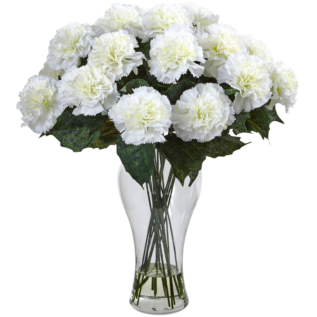 Orange Carnation Arrangement with Vase T190871