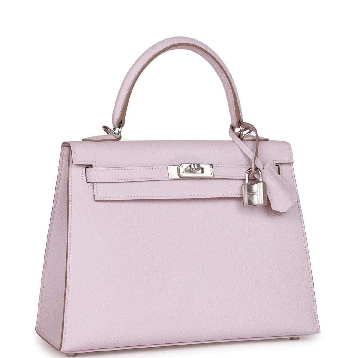 Mauve Pale Epsom Leather Handbag with Palladium Hardware Y552