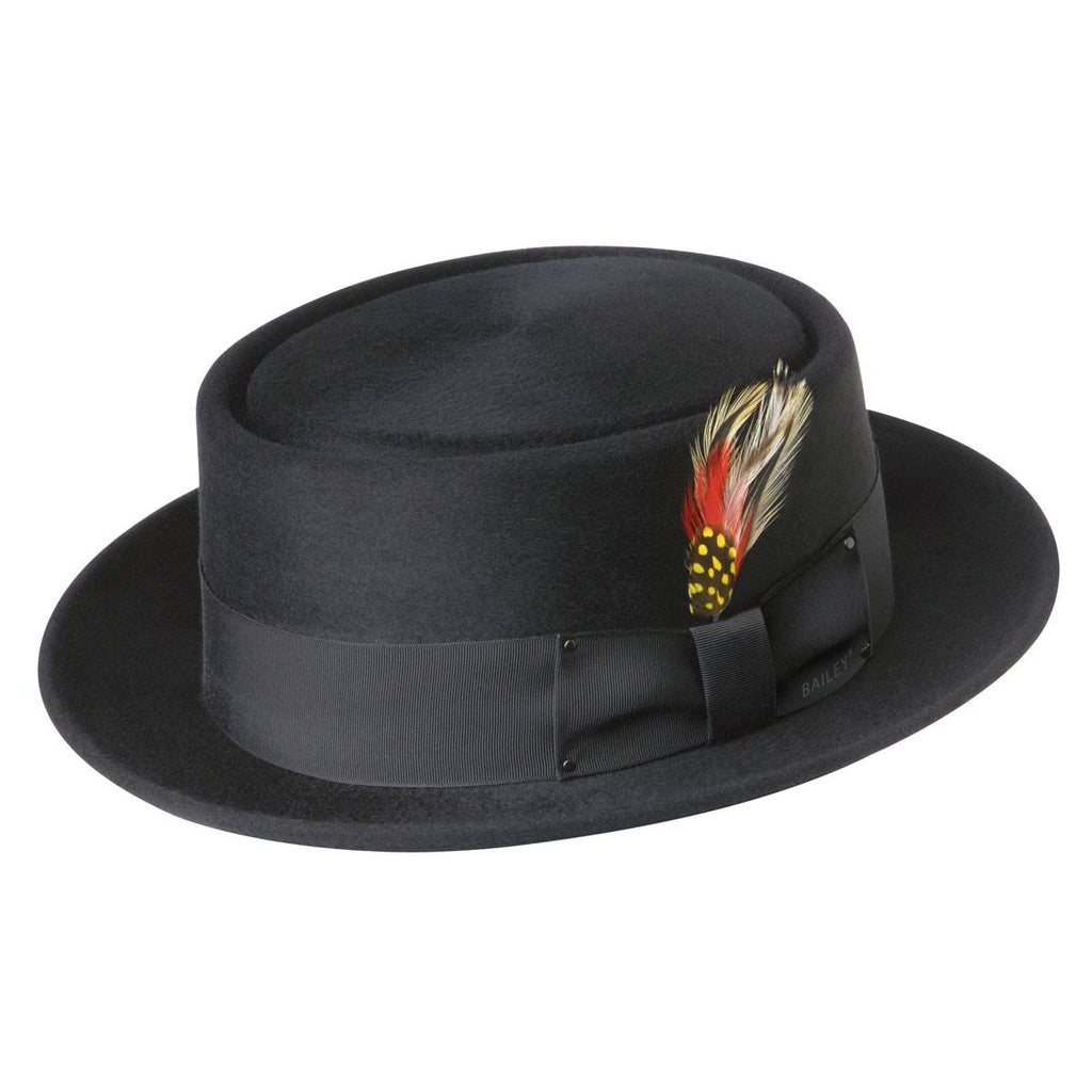 Black Pork Pie Hat W458