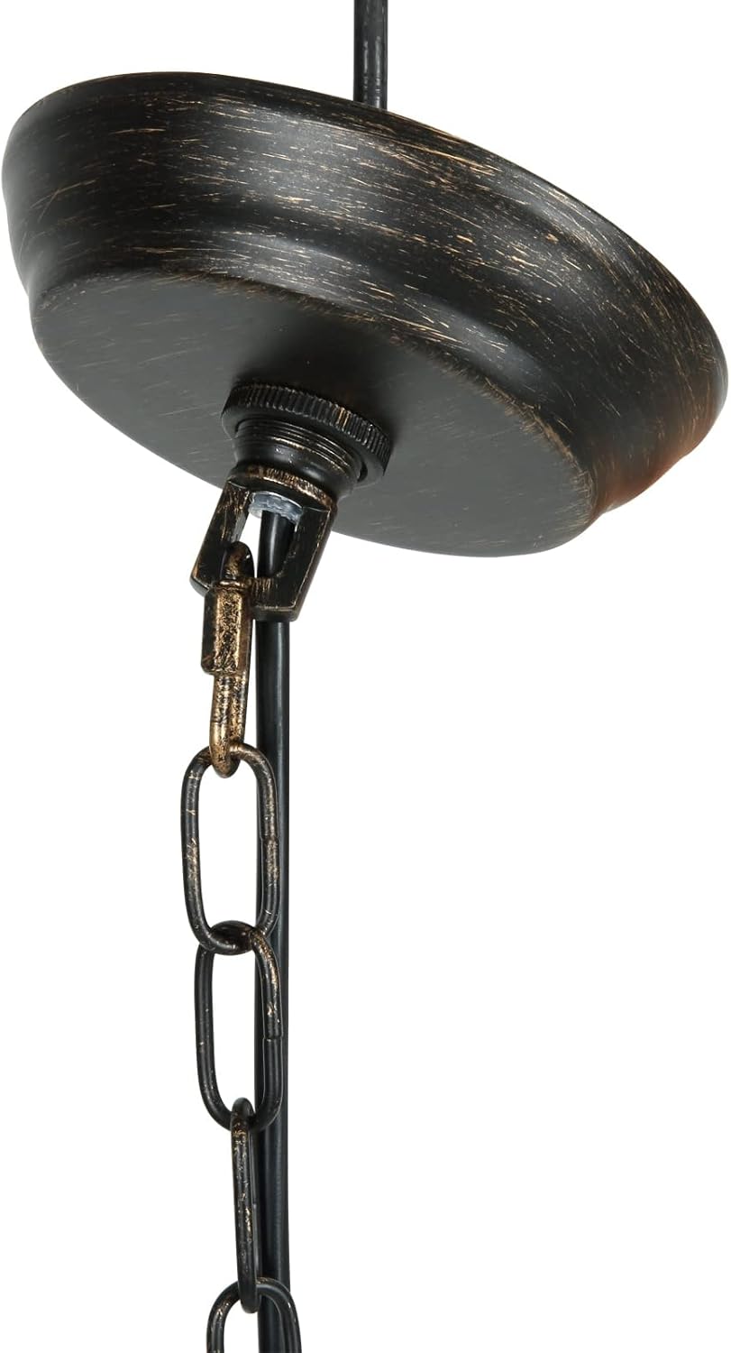 6 Light Farmhouse Chandelier with Globe Light Fixture L585766