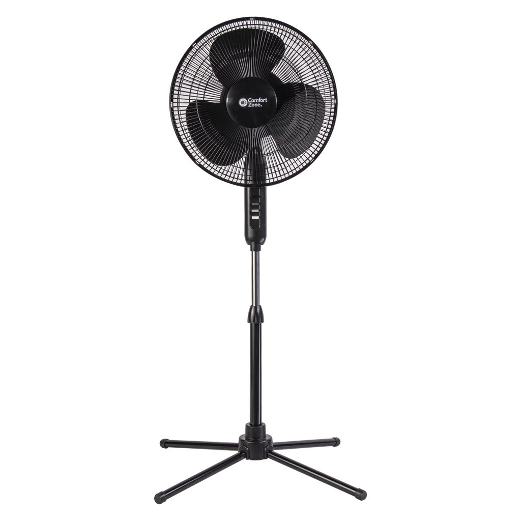 16” Oscillating Pedestal Fan, 3-speed, Adjustable Height and Tilt, Black N2598