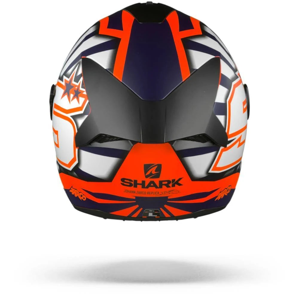 Orange White Blue Mat Motorcycle Helmet Y153203
