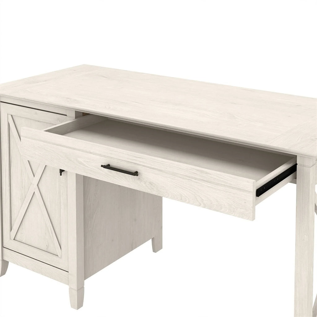 White Engineered Wood Computer Desk with Storage Z55588