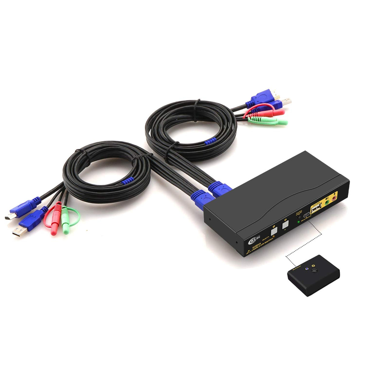 KVM Switch HDMI 4 Port with USB Hub, Audio and 4 KVM Cables R97293