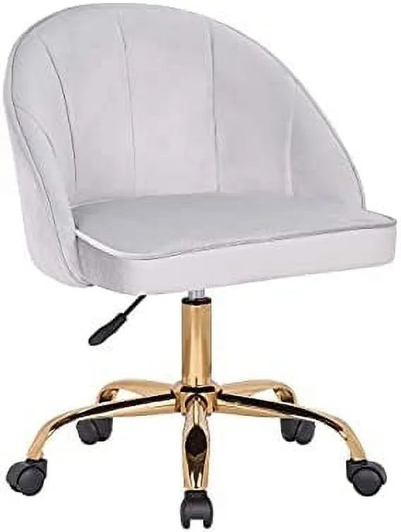 Velvet Home Office Desk Chair with Gold Metal Legs Y9456