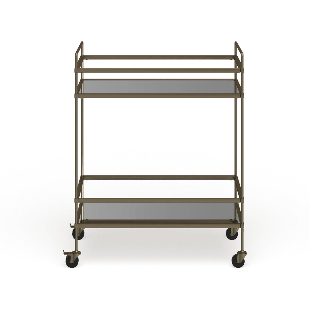 Gold Bar Cart with Two Glass Shelves M67800