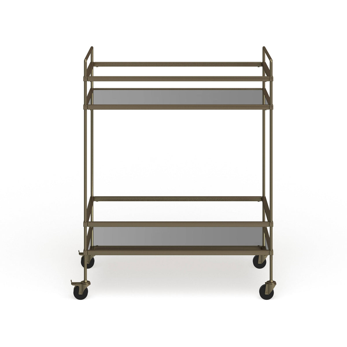 Gold Bar Cart with Two Glass Shelves M67800