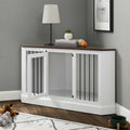 White Corner Credenza Dog Crate F871