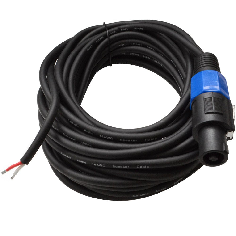 35 Foot Raw Wire to Speakon Speaker Cable 16 Guage Pack of 2 M805323