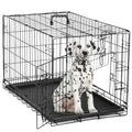 36 Inch Double Door Metal Dog Crate with Divider Panel and Plastic Leak-Proof Pan Tray R562214