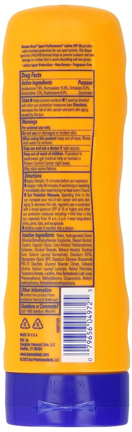 SPF 50 Sunscreen Lotion, 8 Fl Oz Pack of 2 V27826