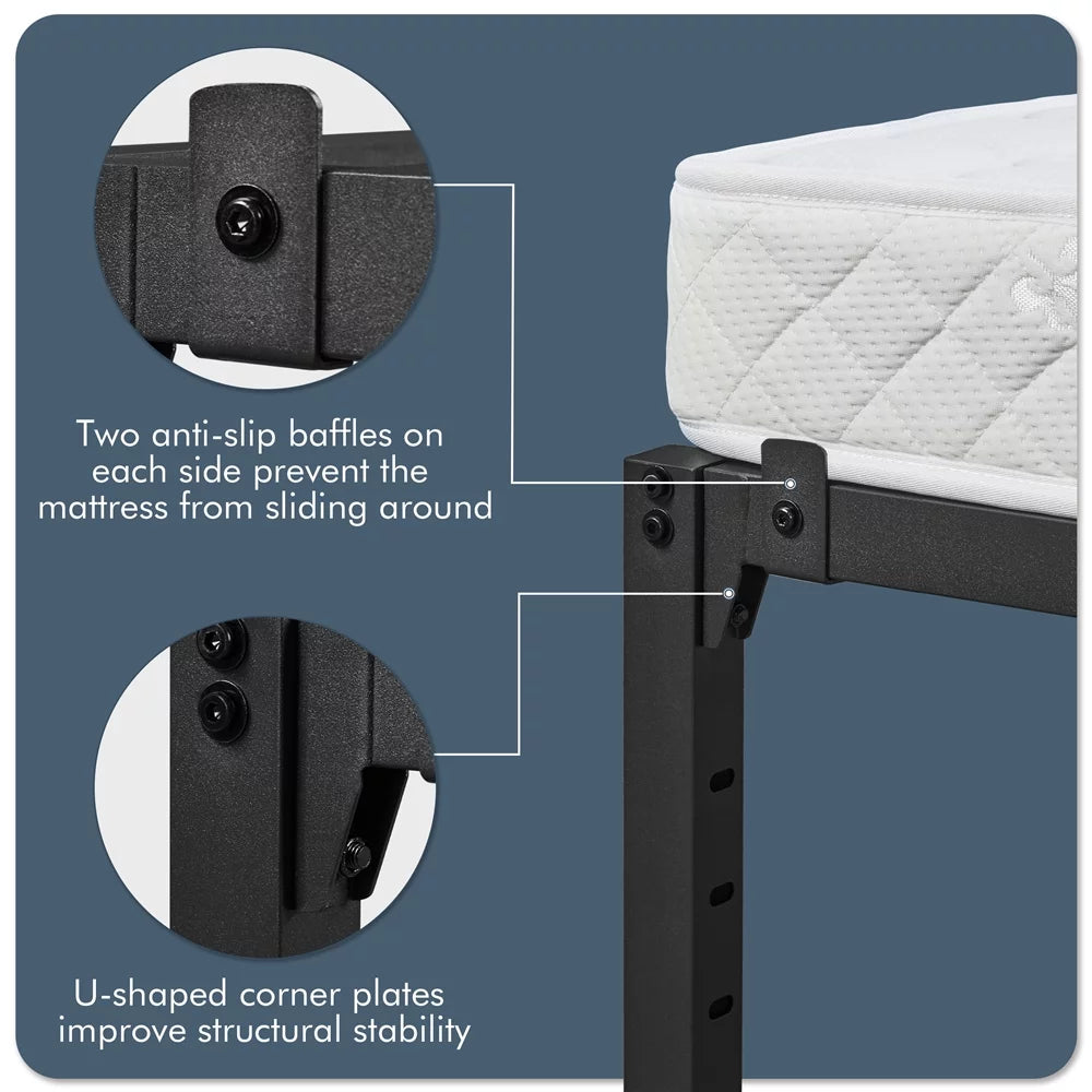 Twin Size Black Metal Platform Bed Frame V31929