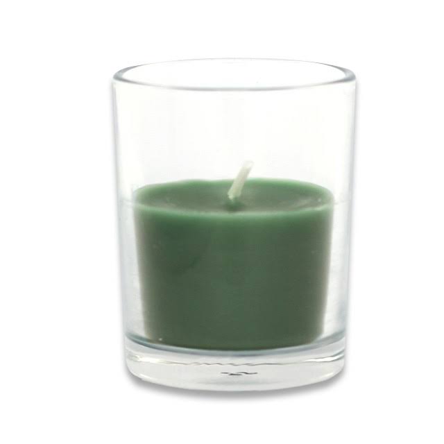 Round Glass Votive Candles Case of 96 Hunter Green N324846