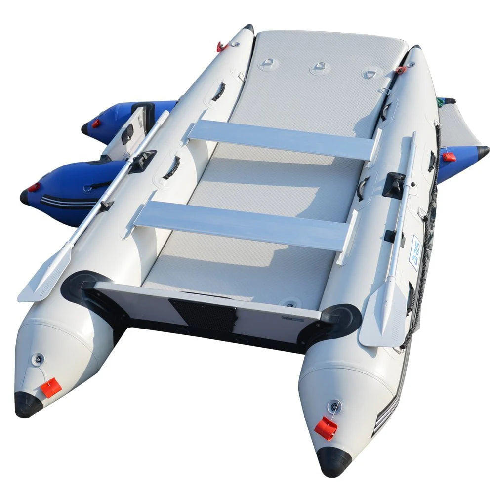 11Ft Inflatable Catamaran Boat Dinghy Gray D244774