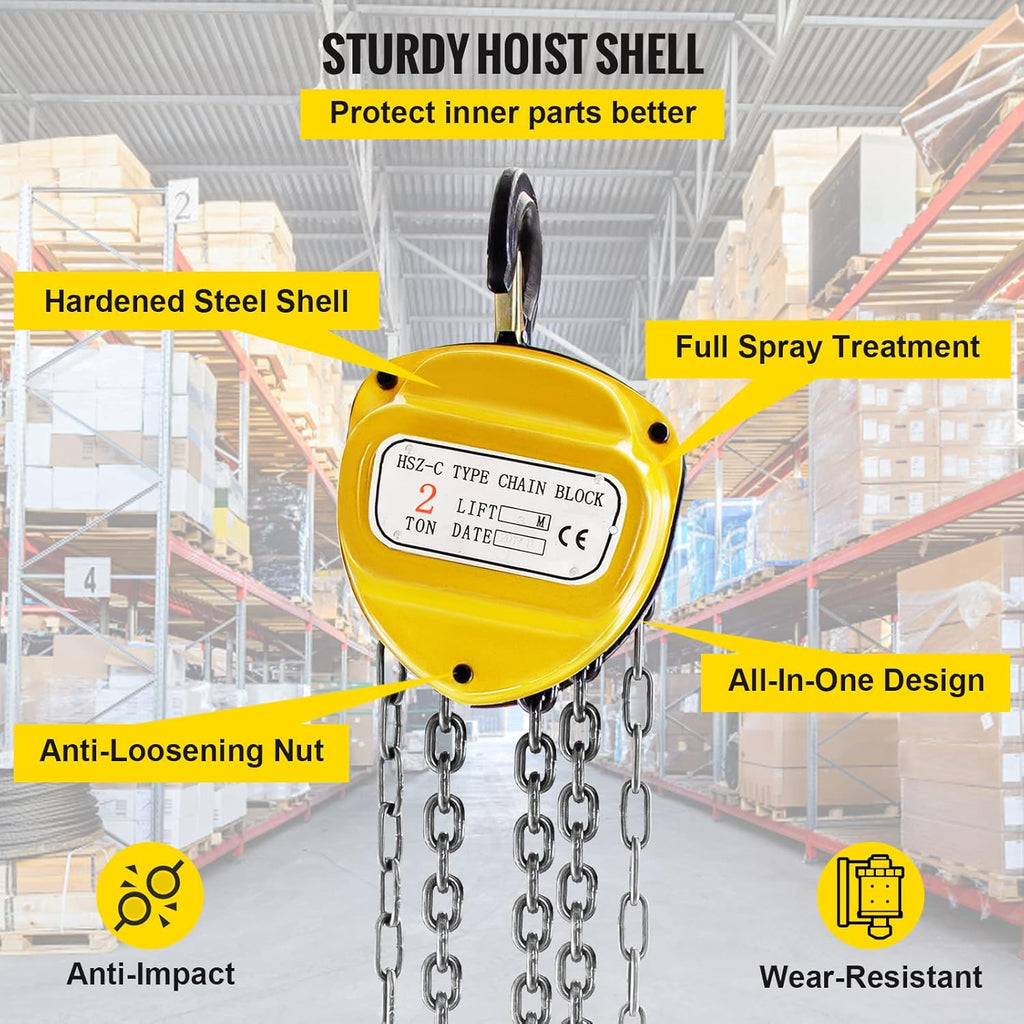 Yellow Pack of 2 Manual Chain Hoist S432704