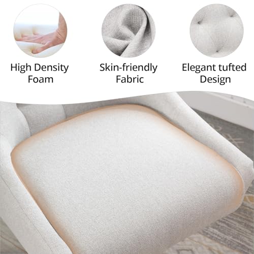 Beige Fabric Upholstered Swivel Office Chair U408902