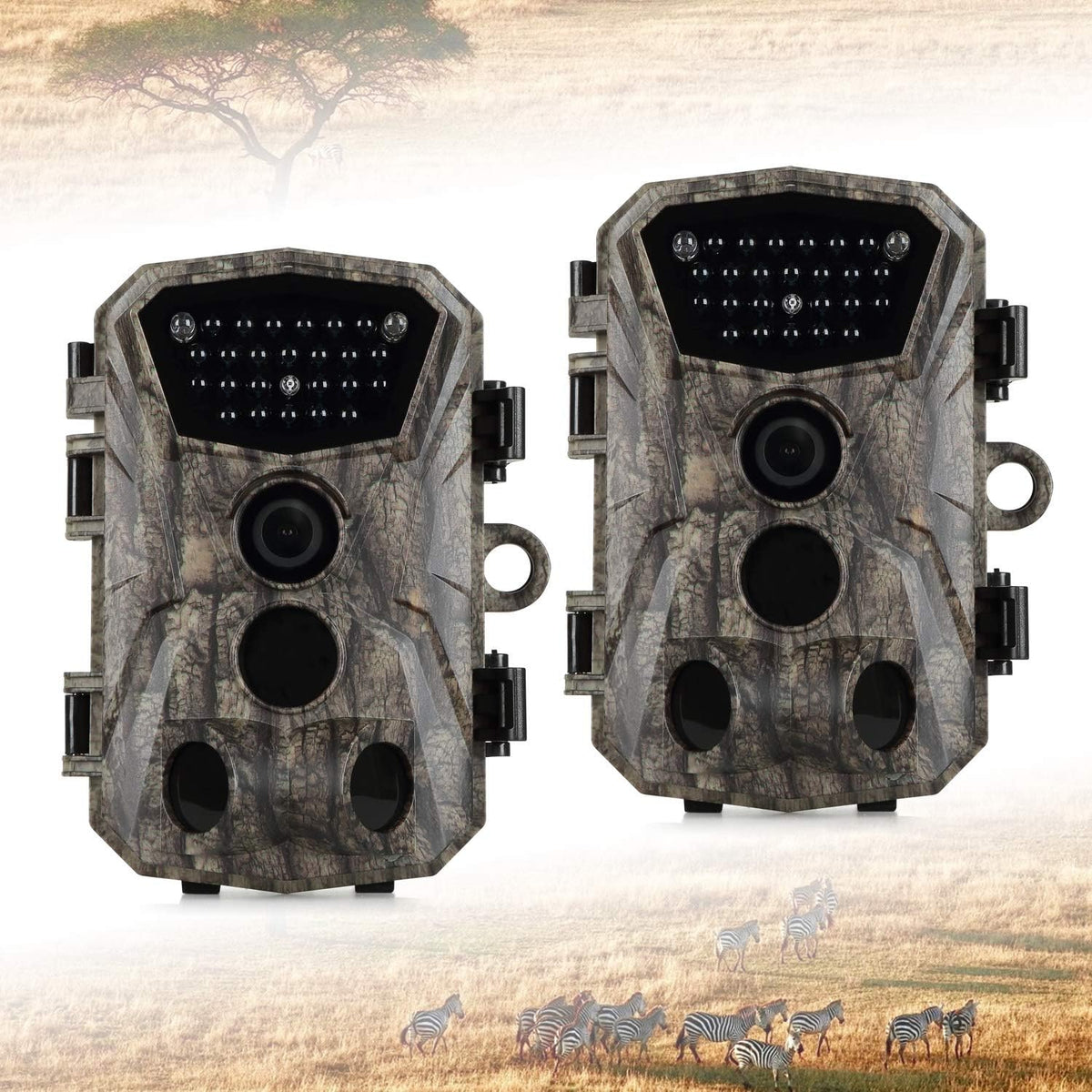 2 Pack 18MP 1080P Trail Game Camera with Night Vision M2946