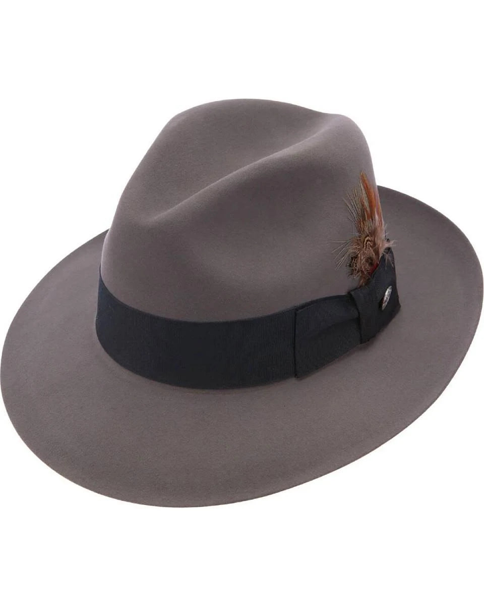 Beaver Fur Felt Fedora Hat Size 7 1/4 Caribou R63909