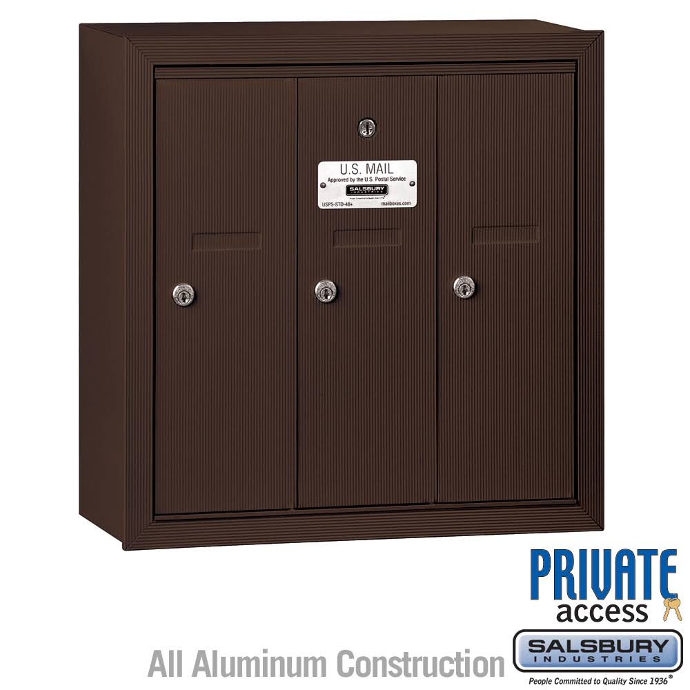 Bronze 3 Door Vertical Mailbox O97090