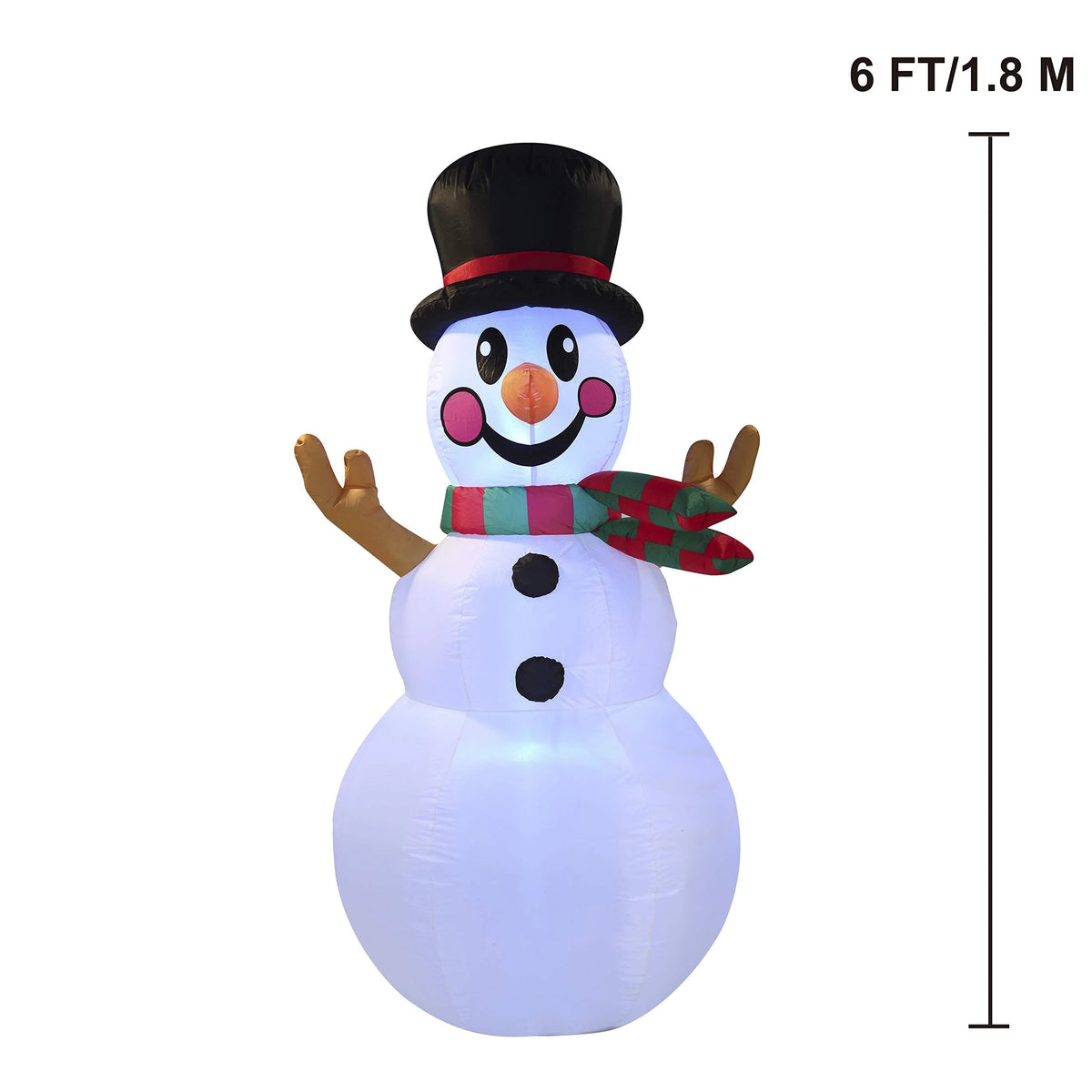 6 ft Tall Christmas Inflatable Snowman with Build-in LEDs C10589