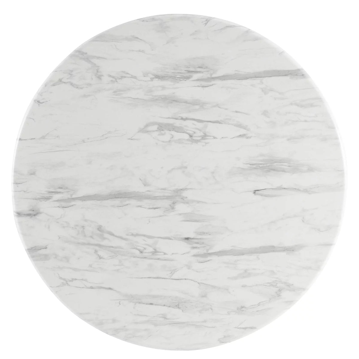 50 inch Round White Black Wood Dining Table F49852