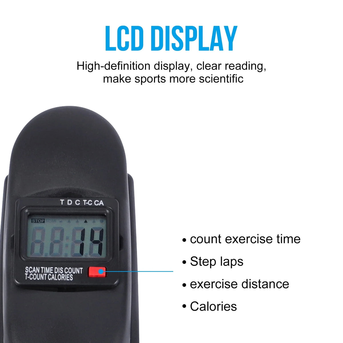 Black Under Desk Exercise Bike with LCD Display O428361