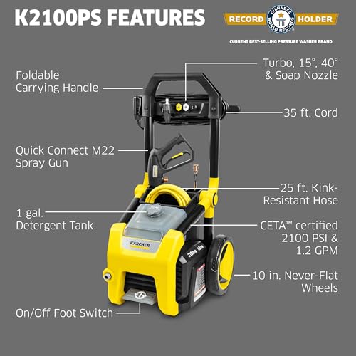 Kärcher Pressure Washer K1700, 3 Spray Nozzles, Detergent Tank K630946