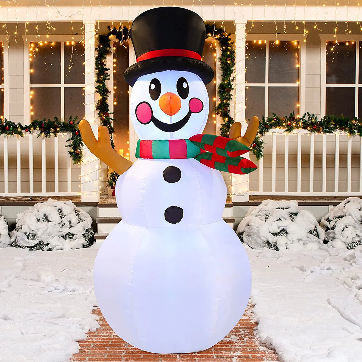 6 ft Tall Christmas Inflatable Snowman with Build-in LEDs C10589
