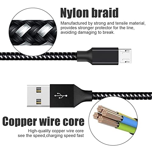 3 Pack Nylon Braided Micro USB Cable A104597
