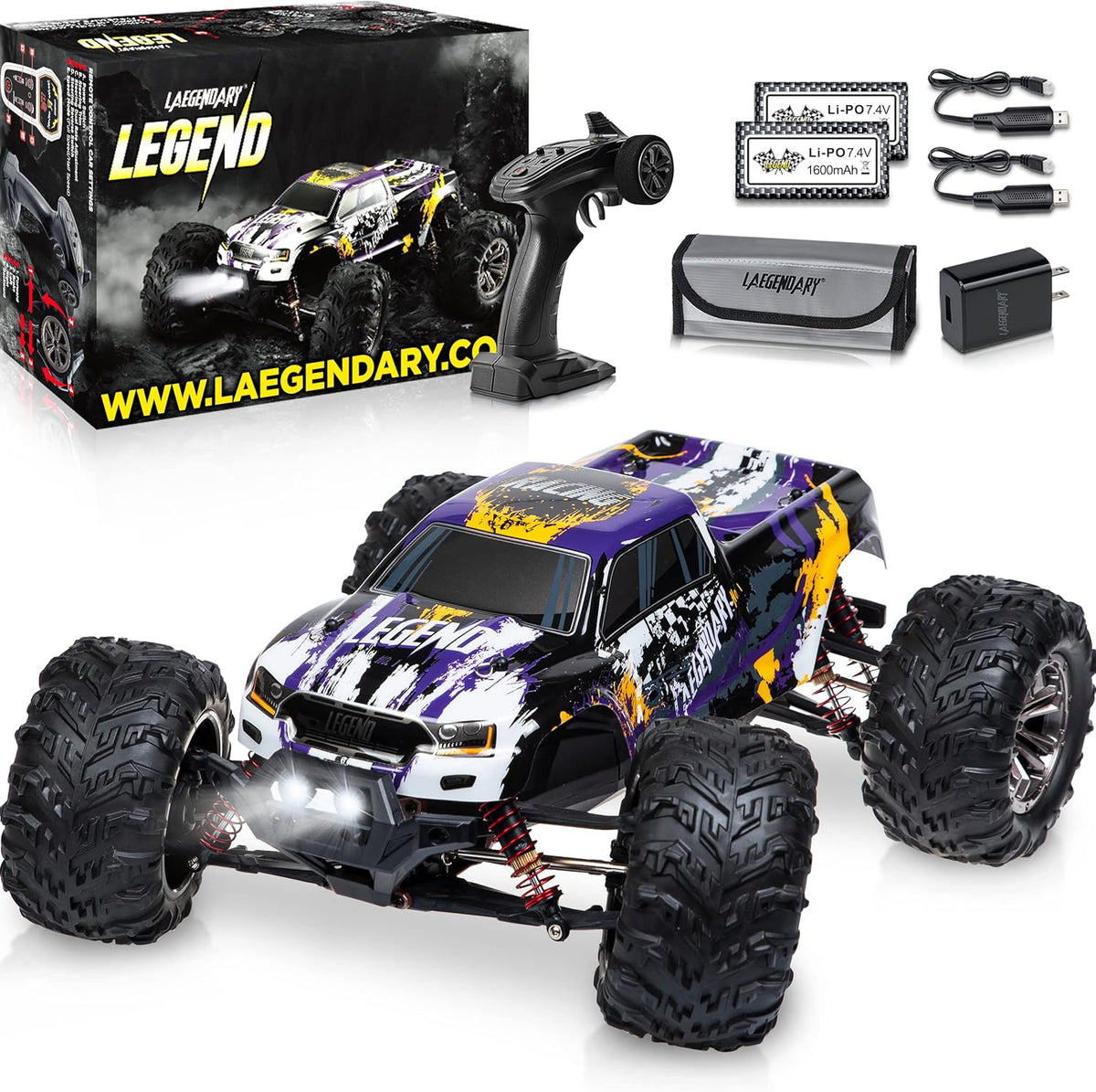 Purple Yellow 4x4 Off Road Waterproof RC Car E24407