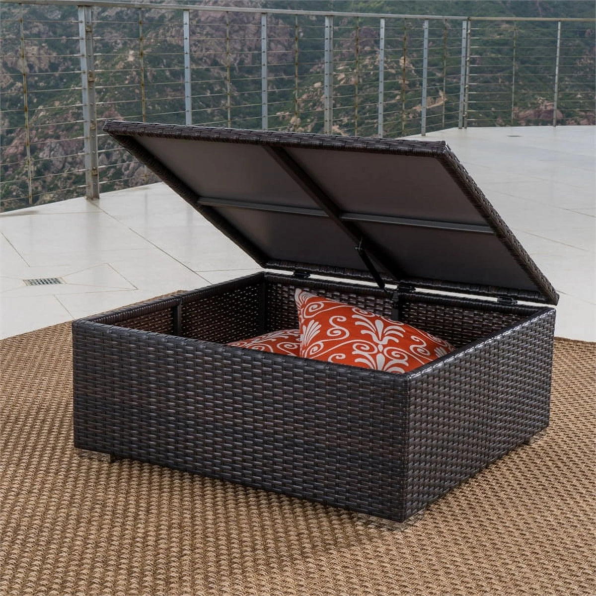 Outdoor Wicker Storage Coffee Table C7587