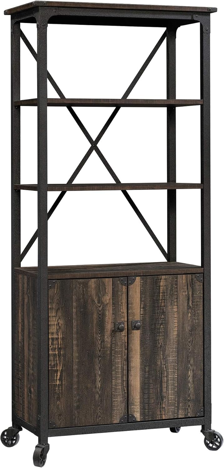 Bookcase with Doors, Milled Mesquite Finish V9303