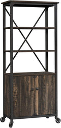 Bookcase with Doors, Milled Mesquite Finish V9303