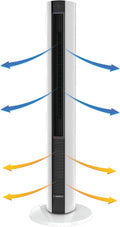 Black White 42 Inch Fan & Space Heater Combo Tower A2478