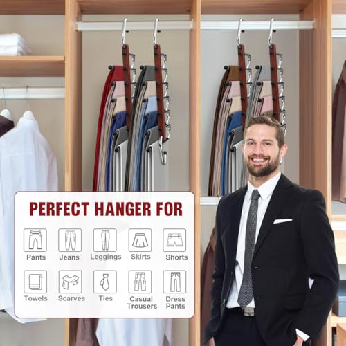 Mahogany Wooden Pants Hangers 2 Pack R23081