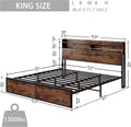 King Size Platform Storage Bed with Bookcase Headboard Z580911