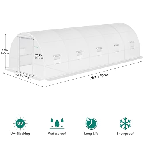 White Galvanized Steel Greenhouse E74630