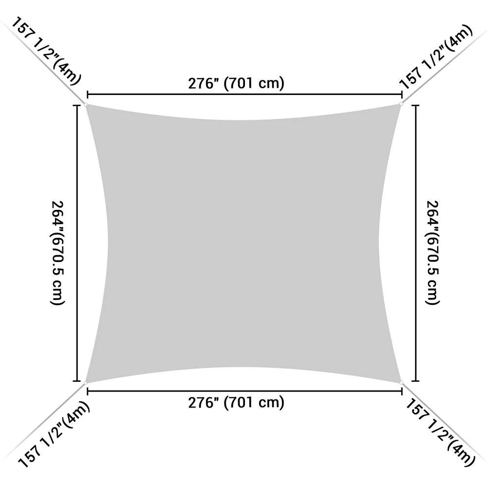Brown White Rectangle Sun Sail Shade Canopy 22ftx23ft E932
