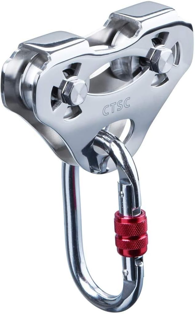 Climbing Pulleys with Oval Carabiner, Zipline Pulley Kit, Holds Upto 800lbs T70963