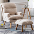 Beige Accent Chair with Ottoman C9546