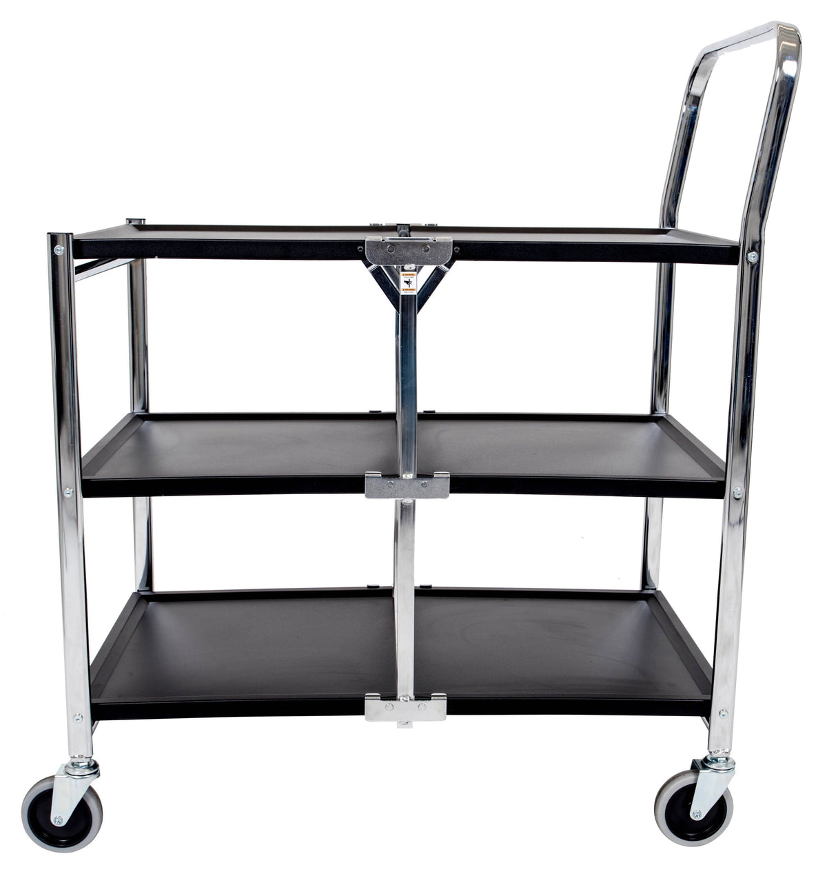 Black 3 Shelf Collapsible Metal Utility Cart Z428153